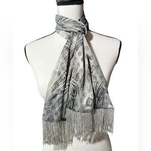 Sheer Patterned Scarf, approx. 6” x 60”